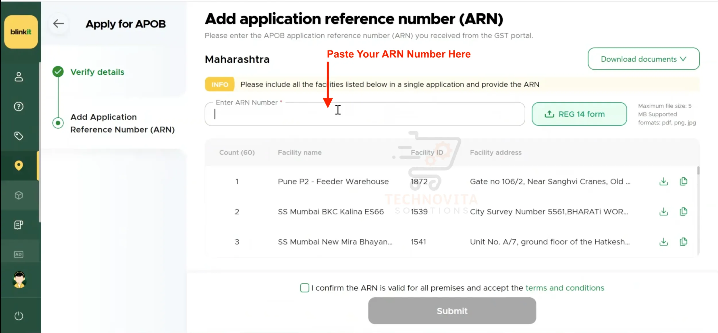 Navigate to APOB Application Section