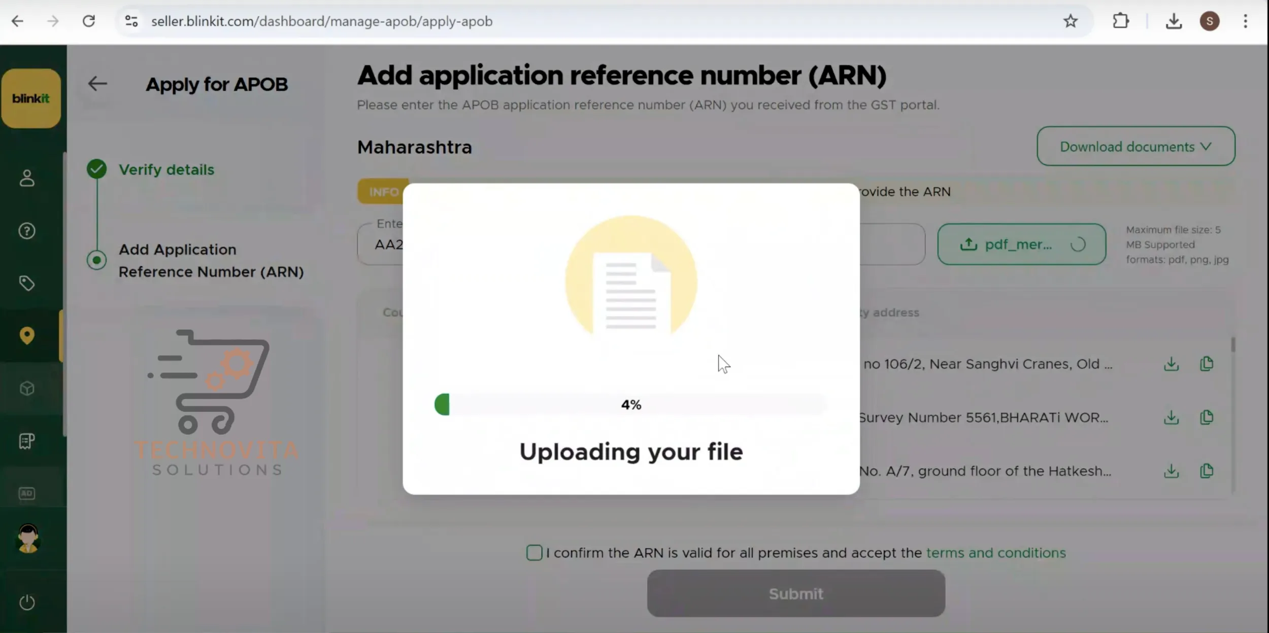 Upload Merged PDF in Blinkit Portal