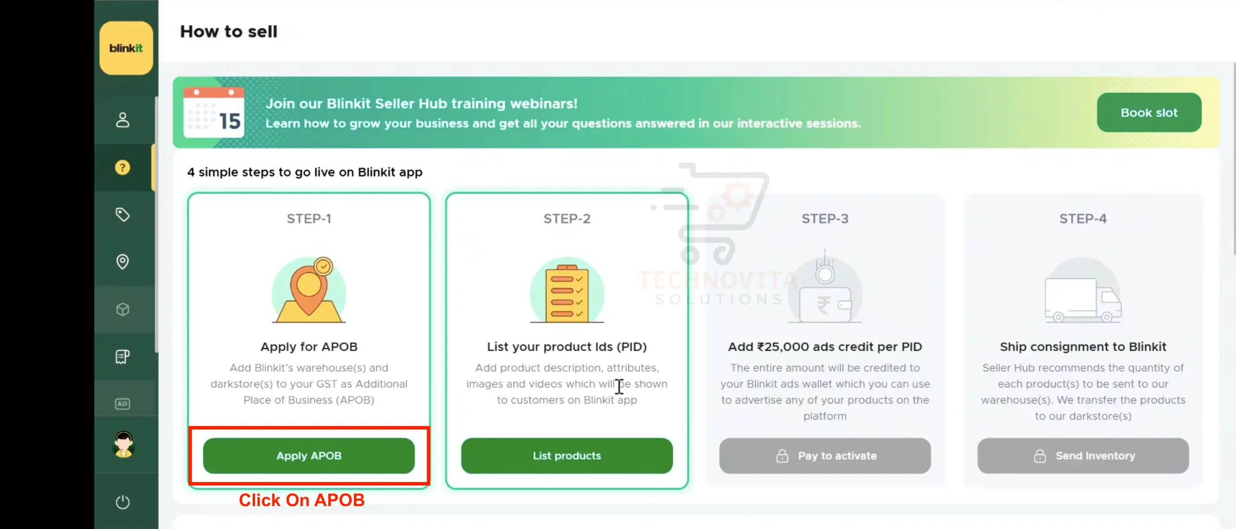 Login to Blinkit Seller Panel