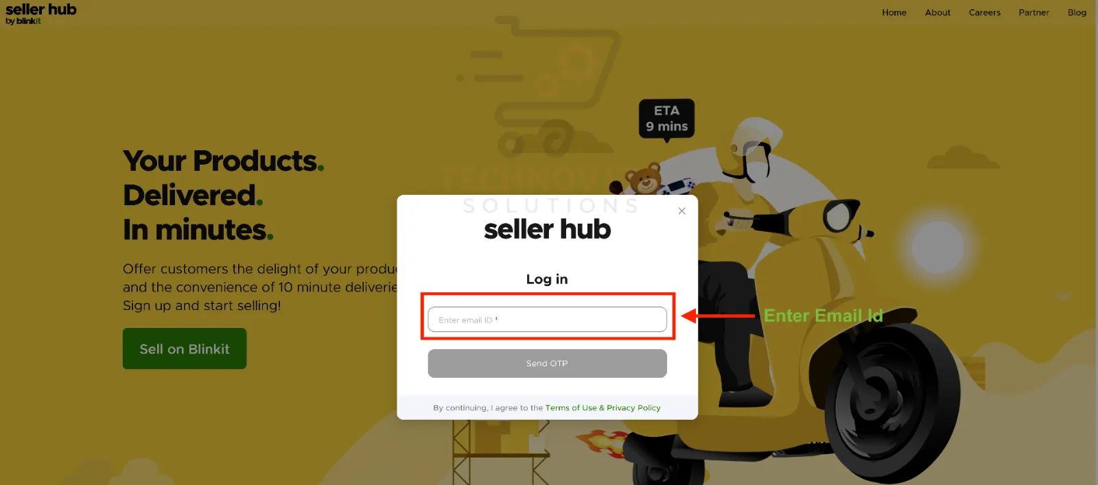 Sell on Blinkit Button