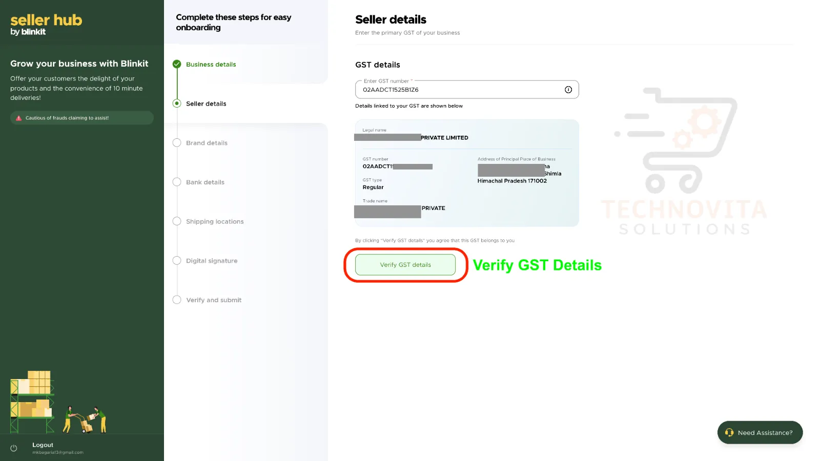 Verify GST Number Blinkit Seller