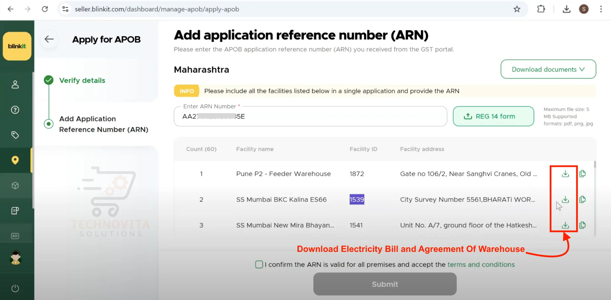 Download Required Documents from Blinkit