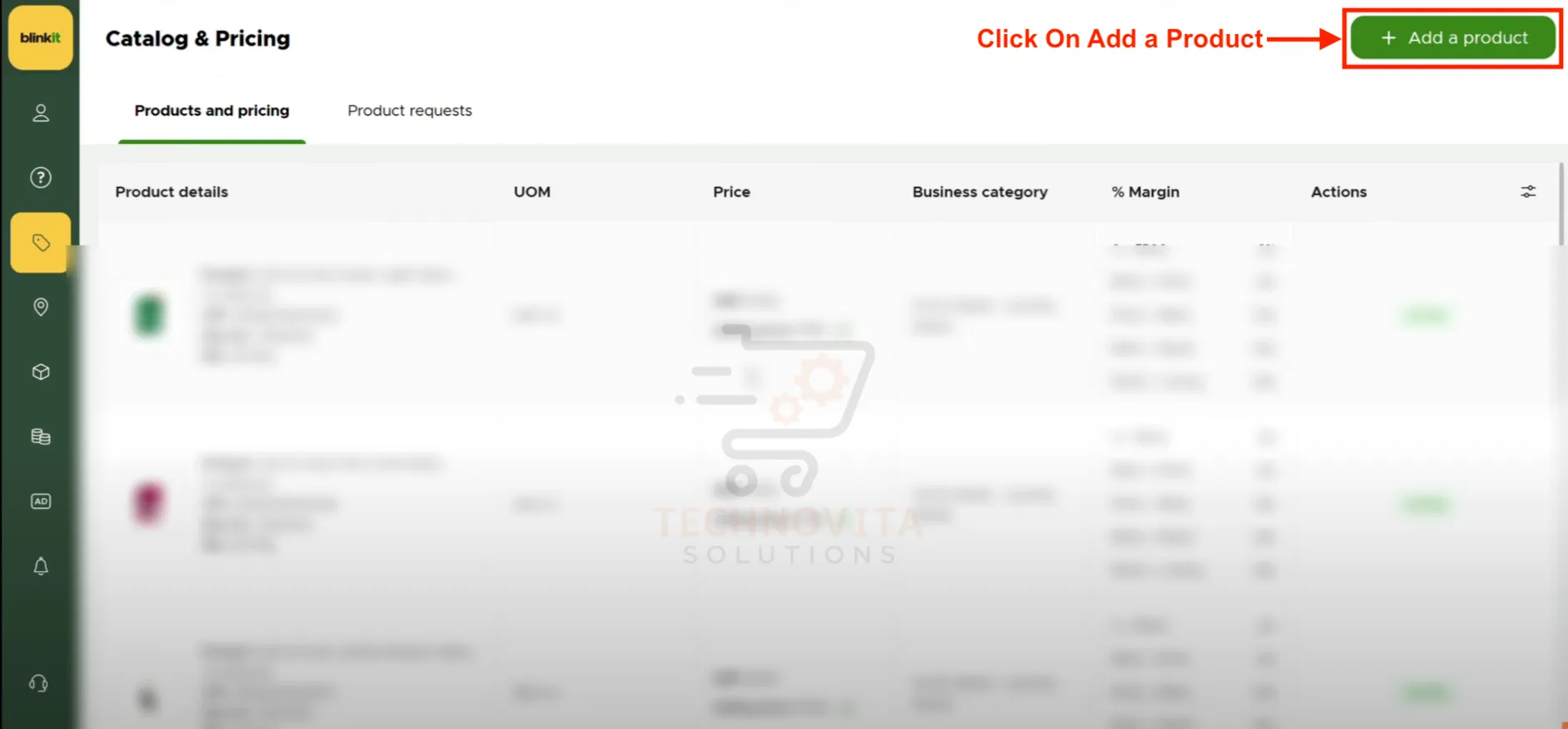 Add a Product on Blinkit